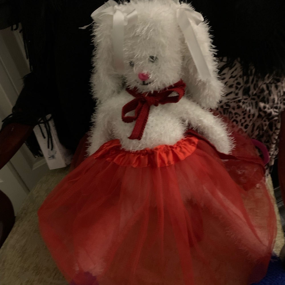 handmade crochet fur rabbit
